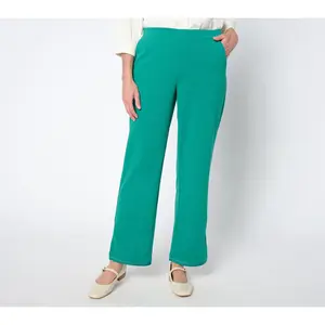 Isaac Mizrahi Live! Regular Scuba Crepe Straight Leg Ankle Pants