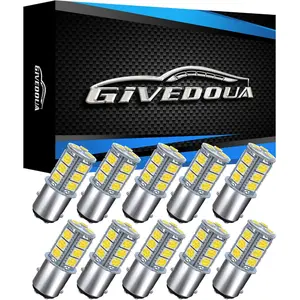 1157 LED Car Bulb BAY15D 7528 2057 2357 LED Replacement Light Bulbs for 12V RV Car Camper Trailer Brake Lights Super Bright 5050 18-SMD 6000K White 10pcs