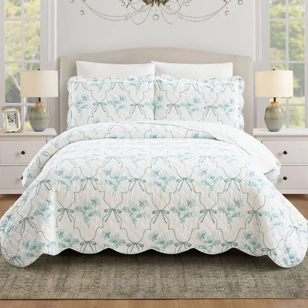 Modern Heirloom 3pc Floral Frames Quilt Bedding Set, Quilt Bedspread Set, Flower Quilt Set Modern Heirloom 3pc Floral Frames Quilt Bedding Set, Quilt Bedspread Set, Flower Quilt Set