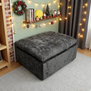 【Memorial Day Gift】NMXVXMN 39.4x 29.5 x 16.5 Inches Luxurious Chenille Fabric Boneless Ottoman for Sofa Couch, Ottoman Foot Rest, End of Bed Bench, Storage Chest, Load 300 lb, for Living Room, Bedroom, Entryway outdoorfun