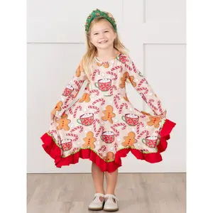 Gingerbread & Cocoa Ruffle Dress(Sheet)