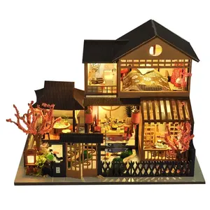 Mini DIY Dollhouse with Cherry Blossom Garden, 3D Puzzle for Bookshelf Decor, Perfect Gift for Any Occasion