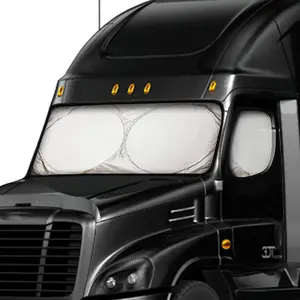 Detachable Semi-Truck Sun Shade for Windshield and Side Windows | 240T Polyester Maximum Coverage to Block UV/Sun Heat Rays | Best for Semi, Commercial & Big Rig
