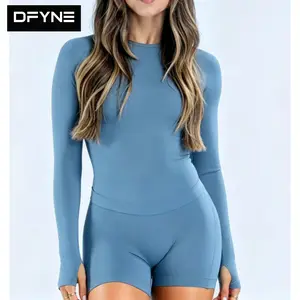 DFYNE Butt-Lift Tummy Control Bodysuit  Seamless One-Piece + Quick-Dry – Cycling Yoga Gym Jumpsuit