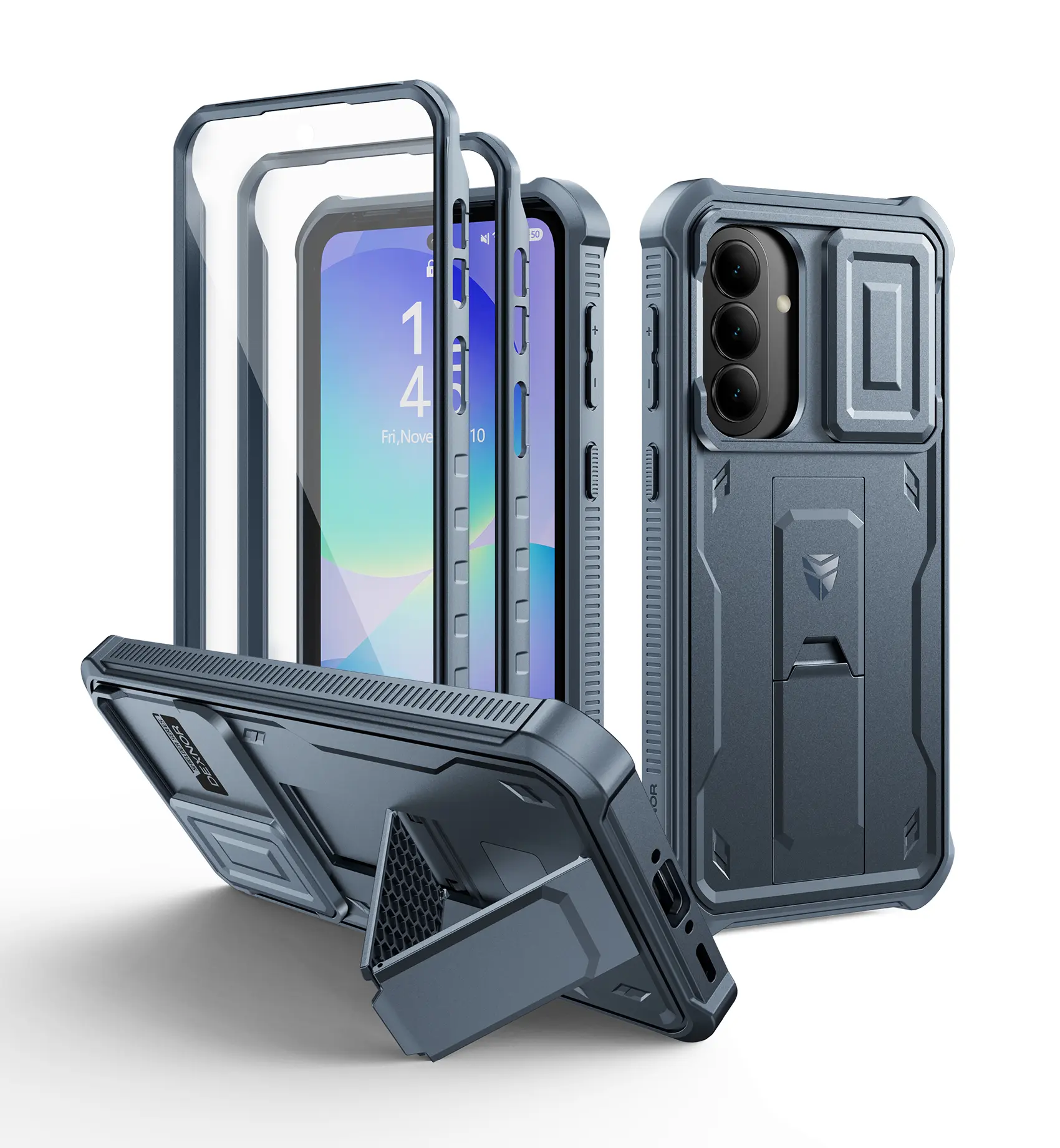 Dexnor for Samsung Galaxy A37 5G Phone Case, Galaxy A36 Case [2 Front Frame & Built-in Magnetic Slide Camera Cover Kickstand] Heavy Duty A37/A36 Case with Screen Protector Kickstand, 6.7 inch