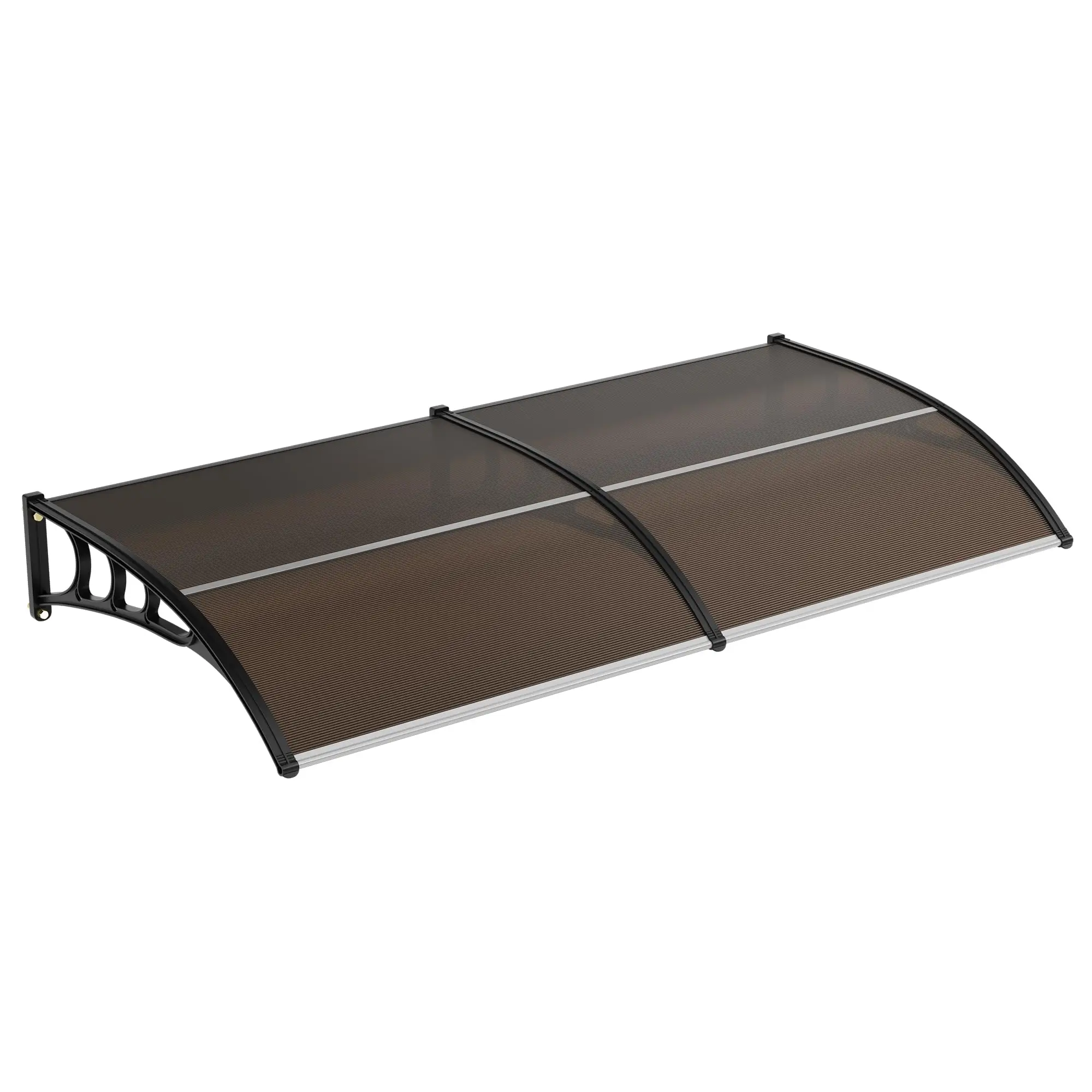 Garvee Awning for Door Entrance, 40’’x80’’ Window Awning Canopy Exterior, UV Rain Snow Sunlight Protection Door Awning with Plastic Steel Bracket, Polycarbonate Cover, Brown Board