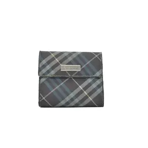 Pre-owned BURBERRY leather Small Leather Goods Blue Label Canvas Printed Wallet CONSIGNMENT