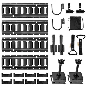 VEVOR E-Track Tie-Down Rail Kit, 4 Pack 1.3 ft E Track Rails, 2 U-Shaped Hooks, 2 Tool Holders, 2 Track Shelf Brackets, 2 Tire Holders, 2 Cable Storage Rings, 8 End Caps 1 Bag, Fit for Vans TrailersVEVOR Super Brand Day