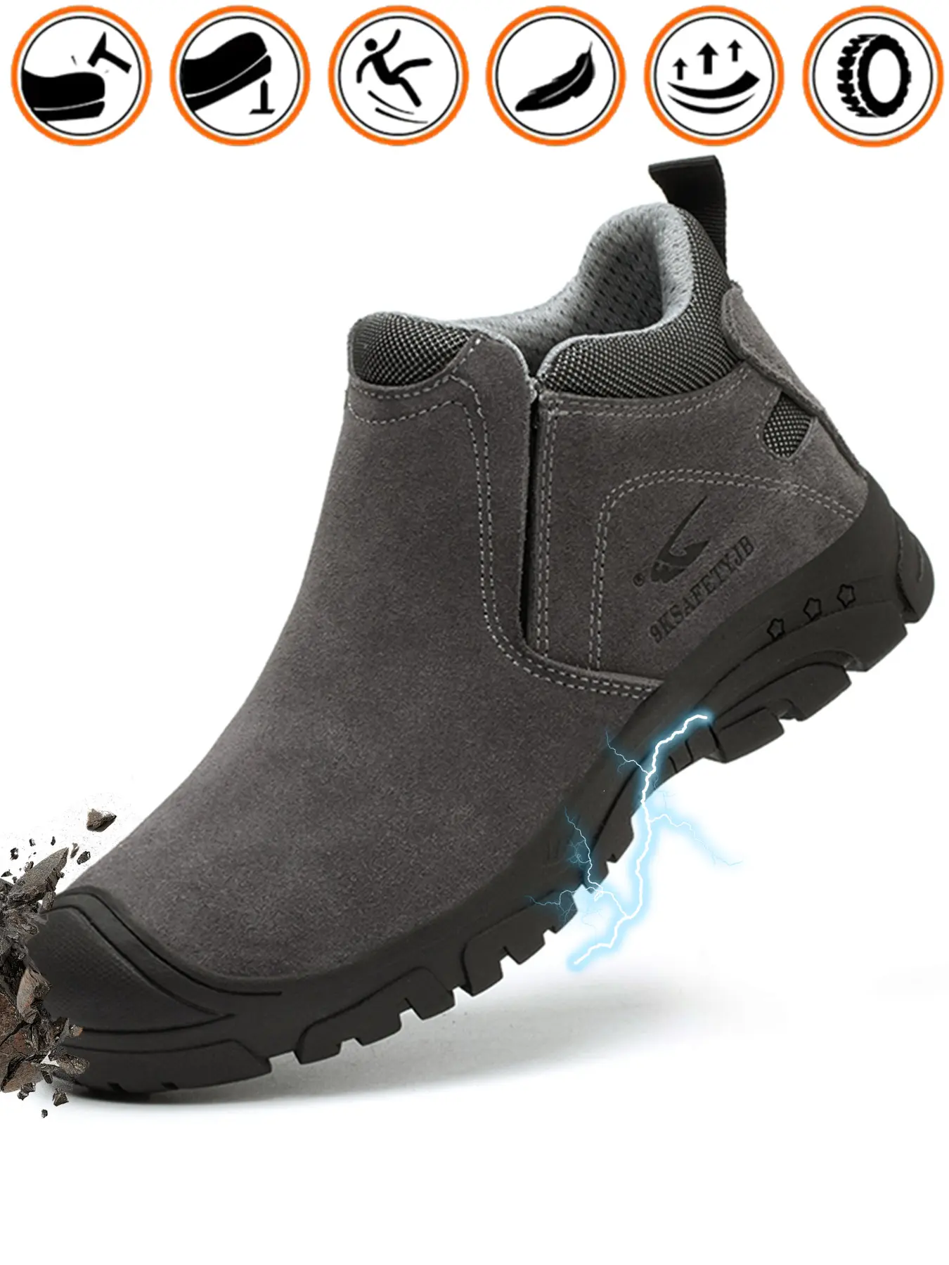 Men's and Women's Safety Boots, Anti-Compression Durable Steel Toe, Kevlar Midsole, Insulated Sole, Ideal for Warehouse and Welding Work, Footwear, Closed
