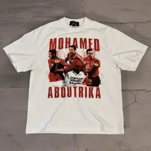 Mohamed Aboutrika Heavyweight T-Shirt - White Design Featuring "MOHAMED" & "ABOUTRIKA" Text, Casual Style for Men and Women - Top, Menswear, Womenswearl