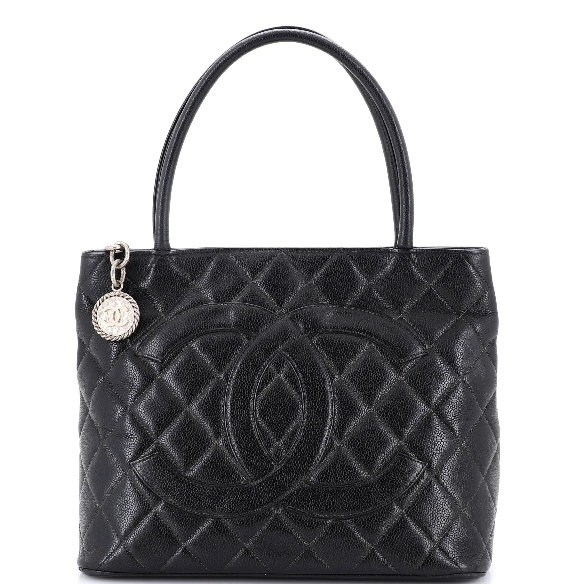 Pre-owned CHANEL Leather Tote Bags REBAG Medallion Tote Quilted Caviar by Rebag
