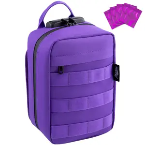 Storage Bag with Combination Lock Tactical Molle Bag Medication Money Cosmetic Organizer Great Christmas Gifts for Men Women