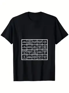 T-Shirt, Featuring a Humorous Design Every square on this shirt hits way too close to home