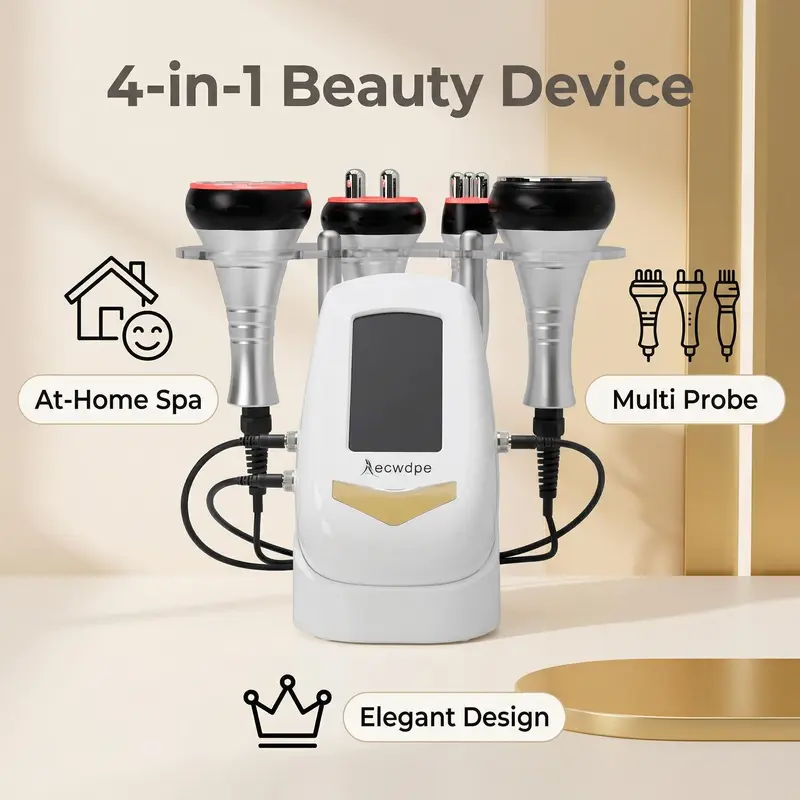 [Renhui] Women's 4-in-1 Electronic Body Massager - 4-in-1 Face Care Skincare Tool, Polyester, Unscented for Home & Spa Professional Beauty Personal Care