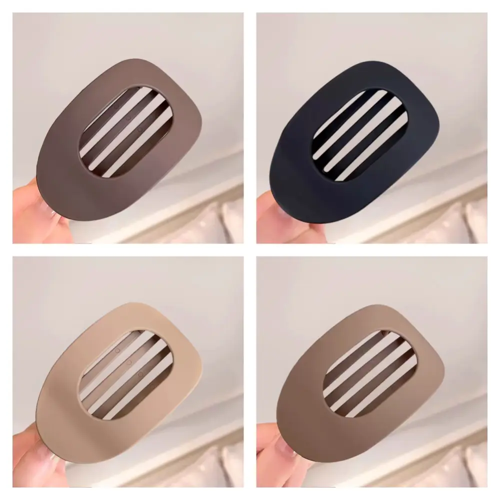 4 Packaging Solid Color Flat Hair Clips Set-Minimalist Acrylic Barrettes for Women,No-Crease, Daily & Party Styling Accessories,Strong Hold Claw Clips for Thick or Thin Hair | Elegant