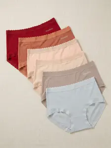 6-Pack Women's High Waist Underwear - Silky Smooth Naked Feeling Panties, Zero Boundless Comfort Briefs with Waist Support, Moisture-Wicking & Breathable, Skin-Friendly Seamless Lace Trim, All-Day Comfort No Ride-Up Daily Wear,087