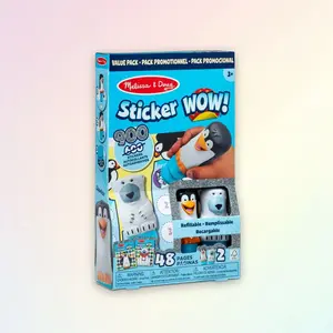 Melissa & Doug Sticker WOW! Winter (Por Bear and Penguin) Arts and Crafts Collectibles - 2 Activy Pads, 2 Sticker Stampers, 2 Bonus Stacks