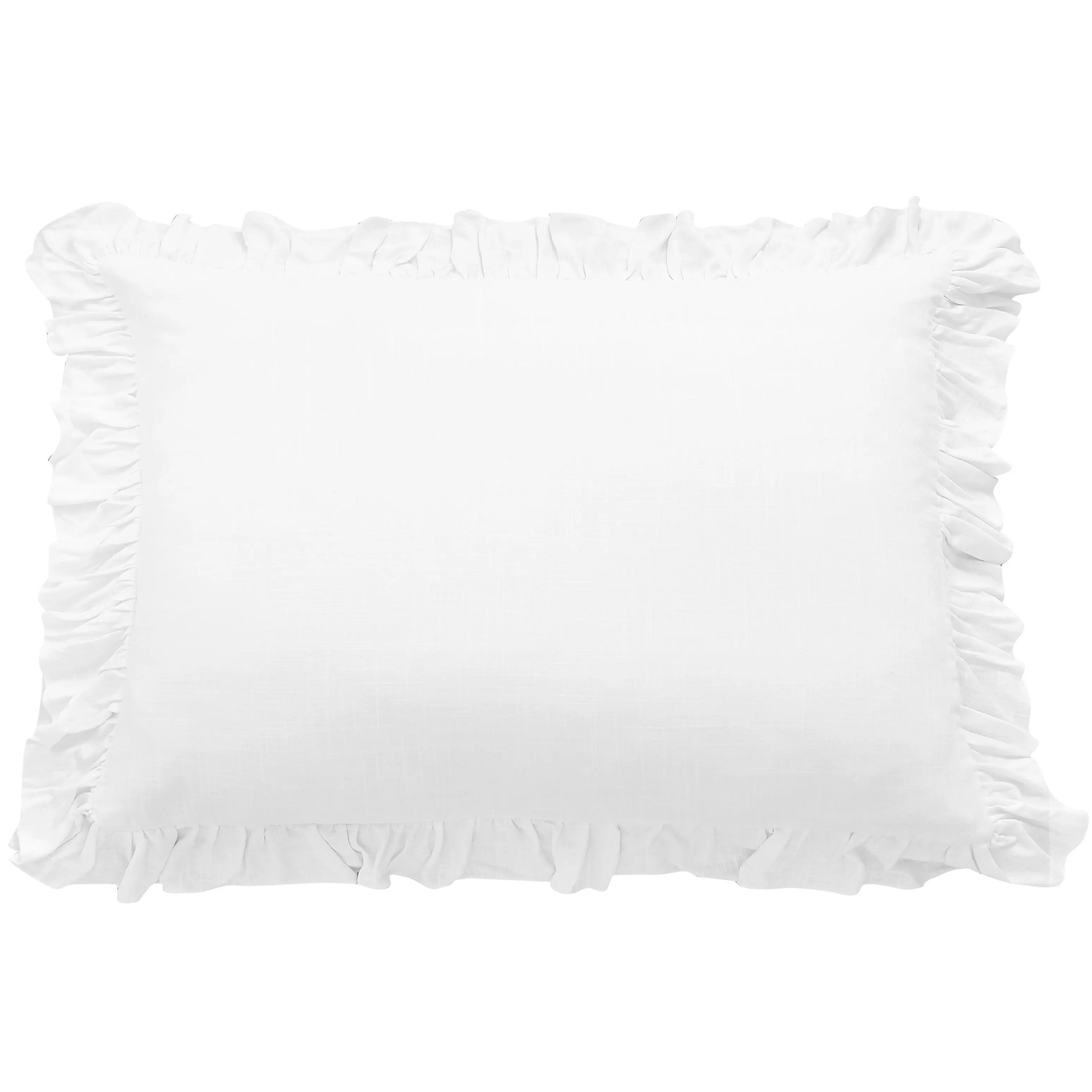 Lily Washed Linen Blend Ruffled Dutch Euro Pillow