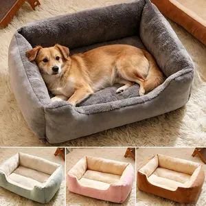 Comfortable Plush Pet Sofa Bed, Indoor Cat and Dog Nest with Padding, Open Edge Design, Easy to Clean, Warm Shelter for All Seasons
