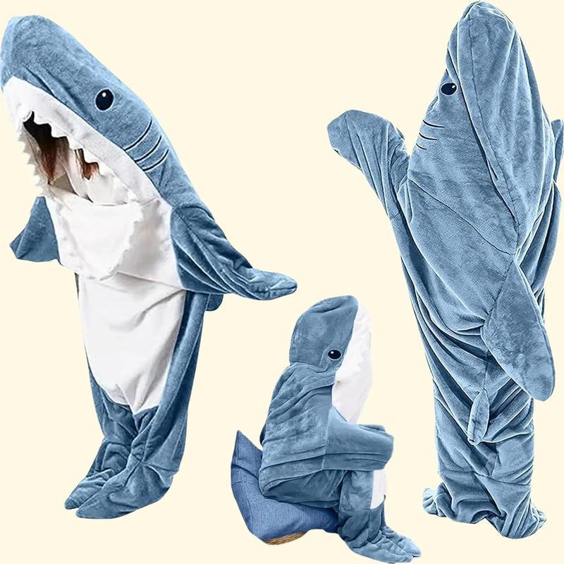 Shark Blanket Hoodie Onesie Sleeping Bag Cozy Costume For Family Loungewear Shark Pajama Comfort Overalls Womenswear Clothing