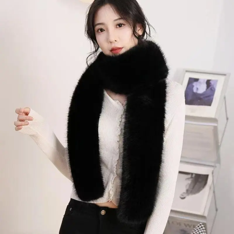 New Winter Imitation Mink Scarf Ladies Warm Fluffy Faux Fur Shawl Korean Version of The Ins Style Fashion Hundred Long Scarf