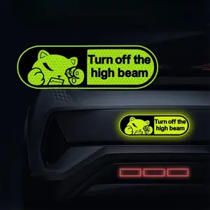 Cartoon Bear Pattern Car Sticker, High Intensity Reflective Automobile Decals, Night Driving Safety Warning Sticker, Body Personalized Decorative Waterproof Durable Decals, Gloss Vinyl Decal