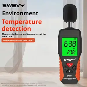 SWEVY Portable Noise Meter with Backlit LCD Display, Home Use Noise Detector, Battery Not Included, Compact Handheld Device