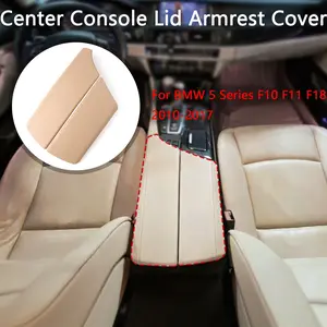 Center Console Lid Armrest Cover ABS Leather Texture for BMW 5 Series F10 F11 F18 2010-2017 Interior Trim Accessories