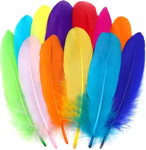 Colorful Goose Feathers for Crafts - 120Pcs 6-8inch Craft Colored Feathers for DIY Crafts,Angel Wings