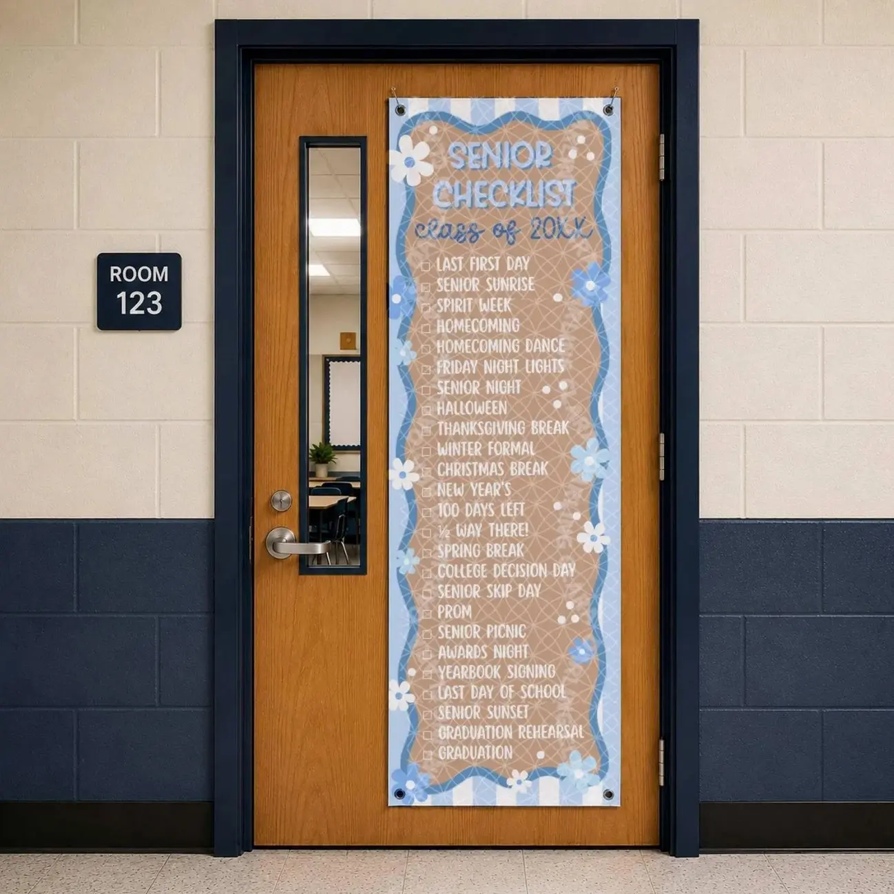 Senior Year Bucket List Banner, Class of 2027 Graduation Banner, Senior Checklist, Senior Banner