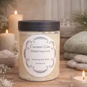 Coconut Lime Whipped Sugar Scrub – Exfoliating Body Polish (8 oz)