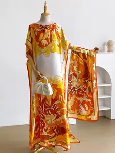 Women's Random Print Shawl Set, Lightweight Silky Scarf for Fashion, Perfect Accessory for Spring & Fall Seasons