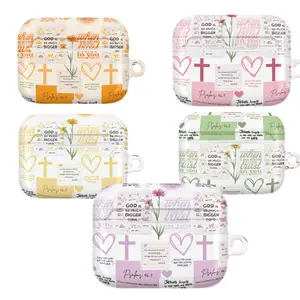 Bible Verse AirPods Case - “God is so much bigger” & Psalm 46:5 - Pastel floral Christian design with cross and heart symbols - Inspiring faith-based accessory for believers - Multiple colors available - Cute, meaningful & protective case.
