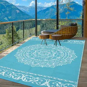 Garvee Reversible Rugs Plastic Rug Outdoor Rug Lightweight Outside Modern Outdoor Rug for Patio RV