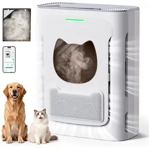 Pet Air Purifier for , Reduce , Dander, Odors, Dust,  for Large Rooms up to 2100 Ft2, Air Cleaner with H13 HEPA, Washable Pre-Filter & Air Quality , White+Gray