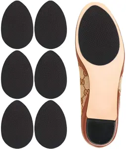 3 Pairs Non-Skid Shoe Pads 3.5"x2.6" No Slip Shoe Grip Stick Sole Protector Rubber Cushion Self-Adhesive for Men and Women, Black