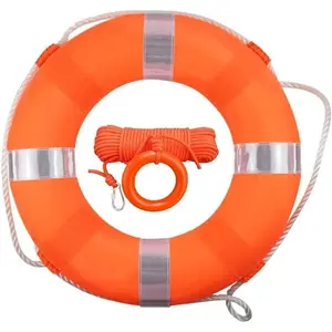 20 Inch Life Preserver Ring with Water Floating Lifesaving Rope 98.4FT Set, Swim Foam Buoy Swimming Pool Safety Throwing Ring Rope Rescue Lifeguard Wall Decoration