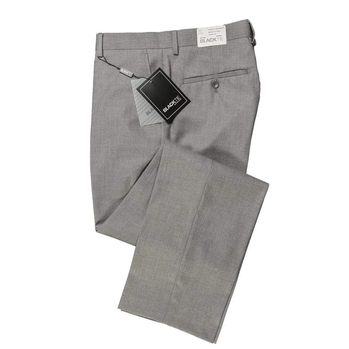 "Bradley" Heather Grey Luxury Wool Blend Suit Pants - Unhemmed