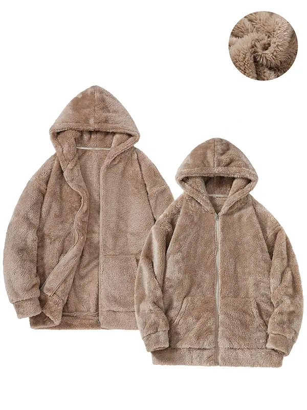 2-Pack Men’s Winter Fleece-Lined Thick Cold-Resistant Warm Hoodie Sweatshirt, Polar Fleece Long Sleeve, Loose Casual Fit for Daily Commuting and Outdoor Wear