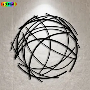 1pc Abstract Sphere Metal Wall Art, Intricate Sphere Statue Mural, Ideal Gift for New Year, Christmas, Modern Art Enthusiasts, Powder-Coated Metal Wall Decor Wall Sculptures, Perfect for Living Room Wall & Garden Fence, Contemporary Home Decor