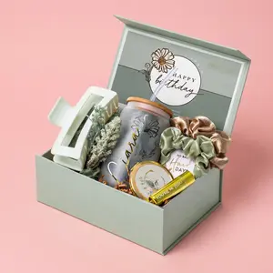 NEW March, April or May Birth Flower Gift Box for Her, Birthday Month Idea, Personalized Birthday Set, Coffee Cup for Best Friend or Mom