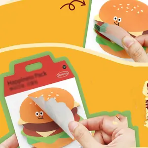 Cute Food-Shaped Sticky Notes Labels, Fun Cartoon Patterns, Ideal for Reminders and Study Notes, Back-To-School Gift