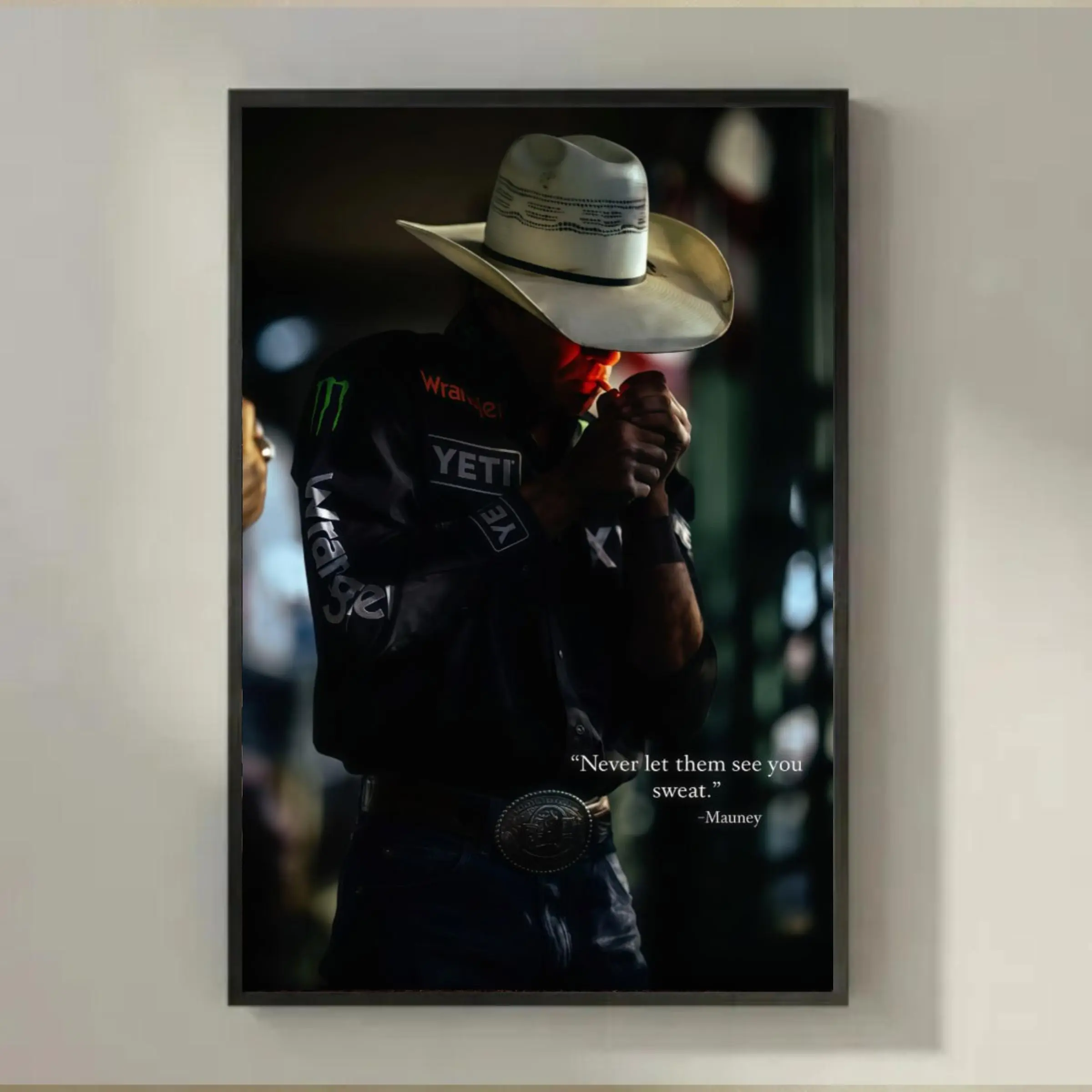 [No Frame] Dragonslayer And Bushwacker Poster, JB Mauney With Signature Wall Art, $7 Million Dollar Bull Rider Print, Gift For Fans, Made In USA