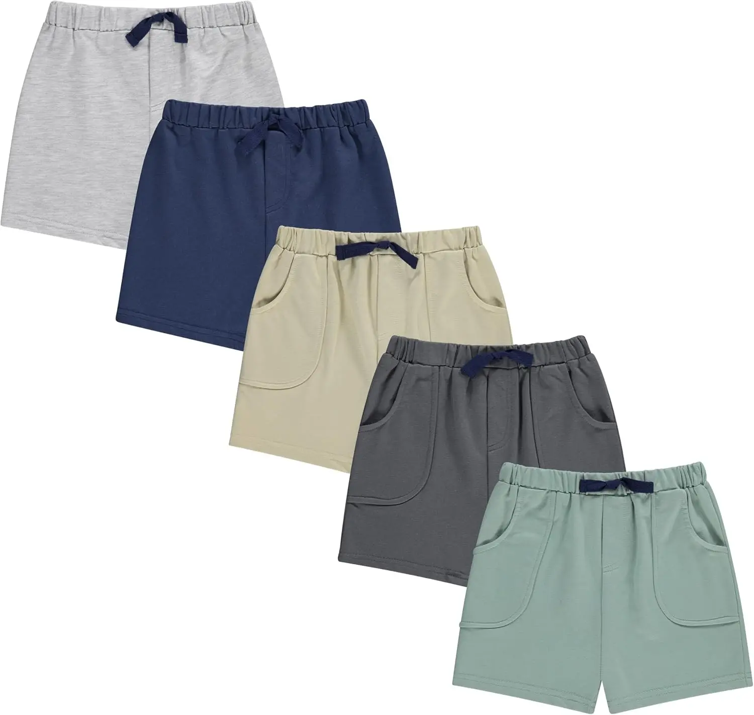 5-Pack Boys Baby & Toddler Shorts - Soft, Durable Play Shorts for Boys, Sizes 12 Months to 4T