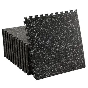 Extra Thick & Shock-Absorbing: Interlocking Gym Floor Mats, Non-Slip Rubber Tiles for Home Gym, Garage, Exercise Room - 6/12/24 Pcs
