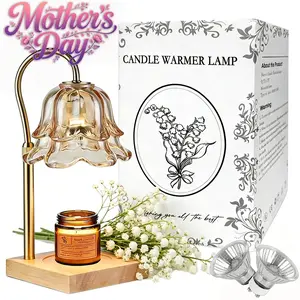 Mother's Day Candle Warmer Lamp Timer Height Adjustable Gold Floral Wax Melter Warm Household Ambiance