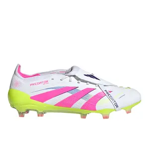 adidas Mens Predator Elite Fold-Over Tongue Firm Ground Soccer Cleats - Pink, White adidas Mens Predator Elite Fold-Over Tongue Firm Ground Soccer Cleats - Pink, White