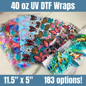 UV DTF 40 OZ Sized Wrap, Cup Stickers, Tumbler Stickers, Cup Decals, Decorative Sticker