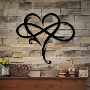 Infinity Heart Shaped Wall Decor, 1 Count Unique Metal Art Wall Decor, Wall Hanging Decor for Living Room Bedroom, Modern Home Decor