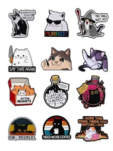 12-Piece Cute Cat Enamel Pin Set, Whimsical Cat Designs for Cat Lovers and Collectors, Adorable Animal-Themed Accessories, Drop Set Pins